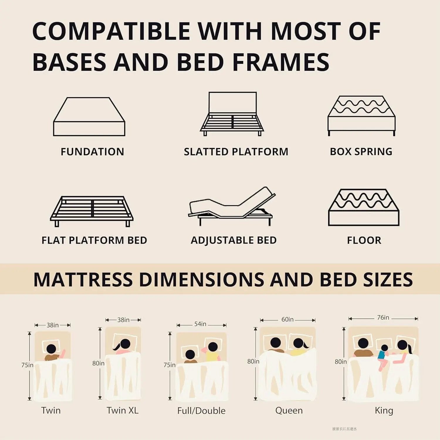 Queen Memory Foam Mattress Charcoal Premium Orthopedic from PriceLows™
