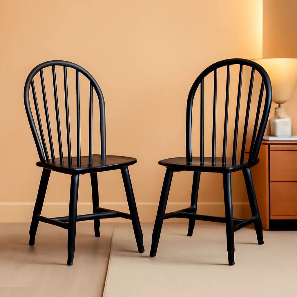 Home Camden 18 Inch Black Farmhouse Dining Chairs Set Of 2 from PriceLows™
