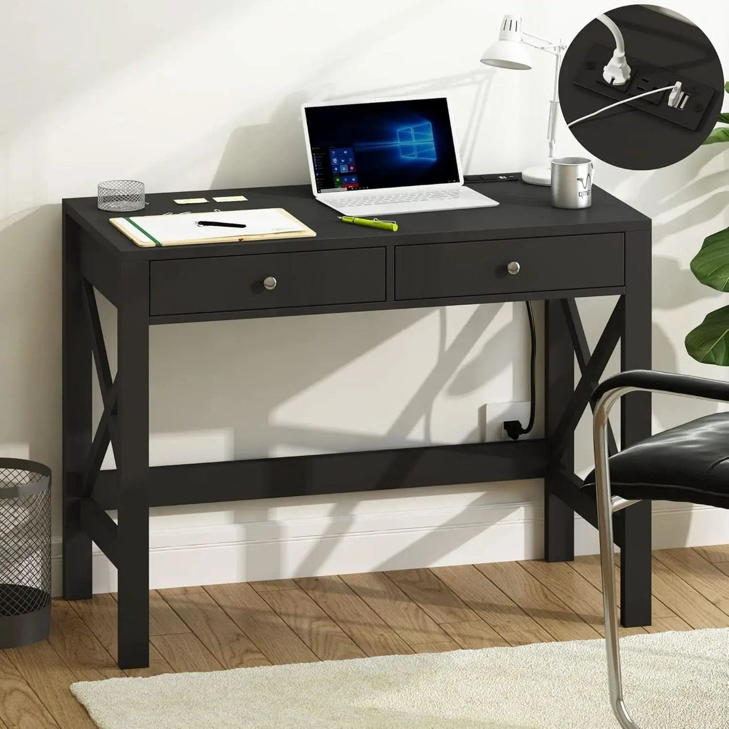 39 Inch Computer Desk With USB Ports For Home Office from PriceLows™