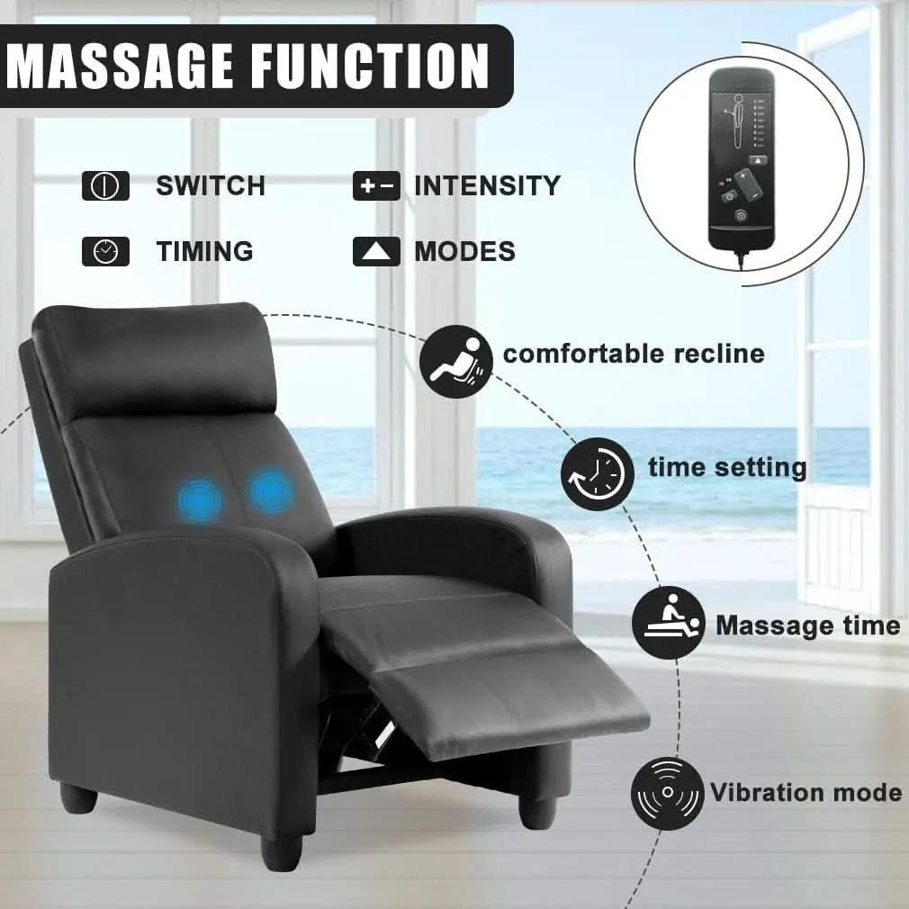 Leather Recliner Sofa With Massage And Heat Therapy from PriceLows™