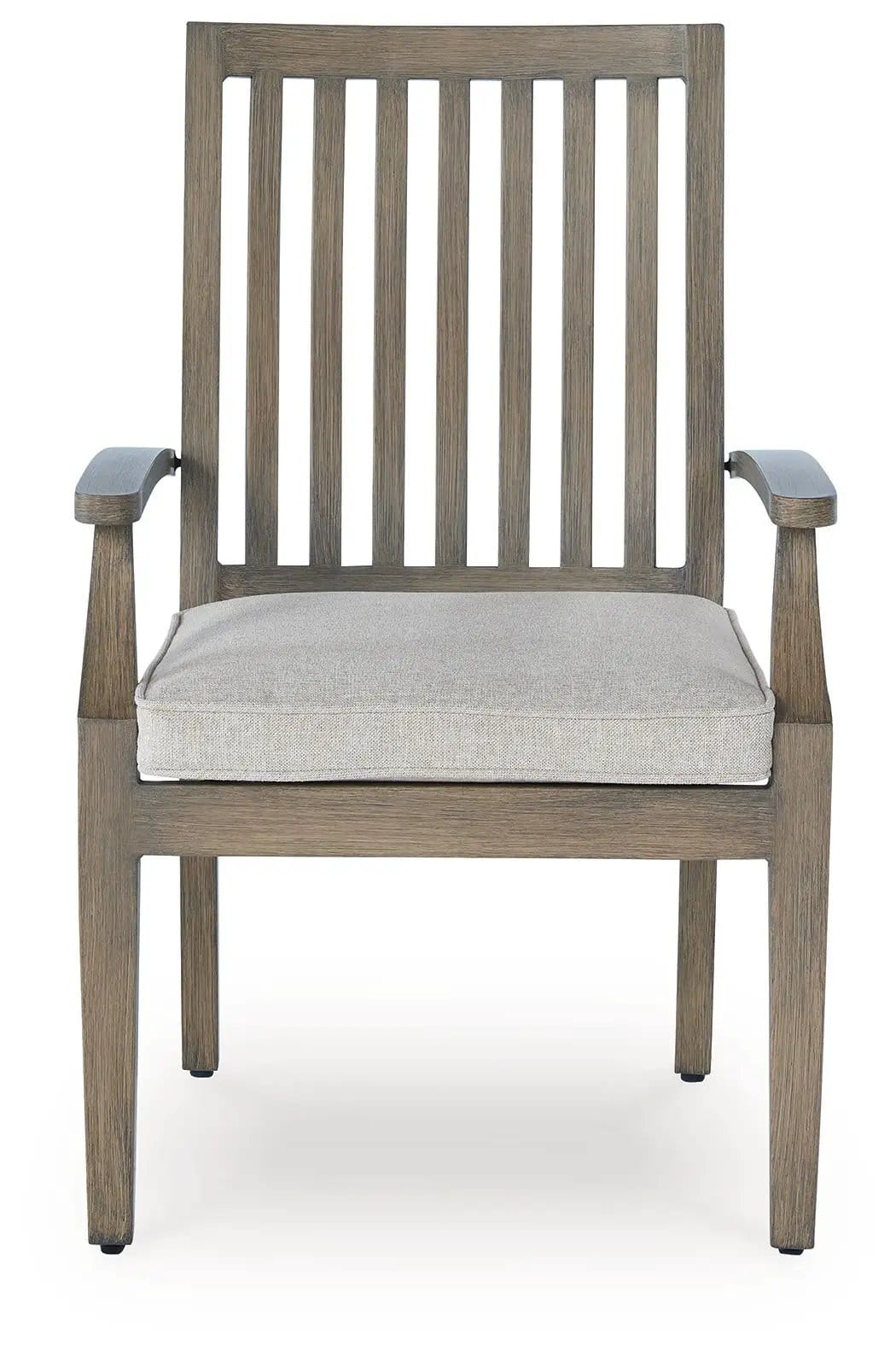Rainier Ranch Arm Chair With Cushion (Set of 2) | 24.5 x 27.25 x 38.88 in | Polyester & Fabric | Brown / Beige