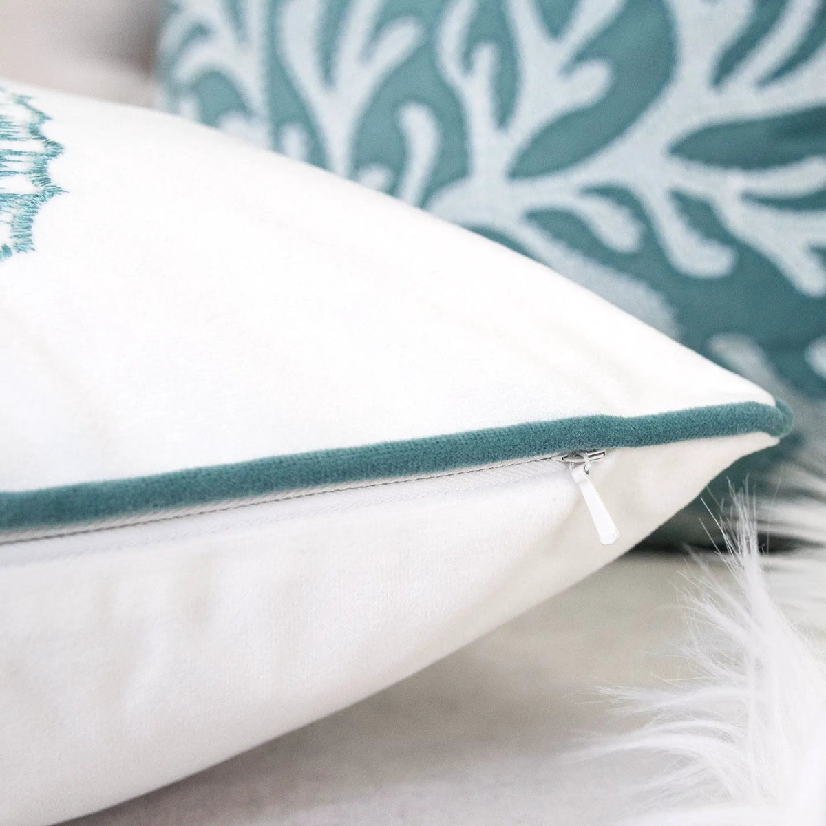Seahorses Pillow Cover | 20x20 Inch | Matching Back | Hidden Zipper