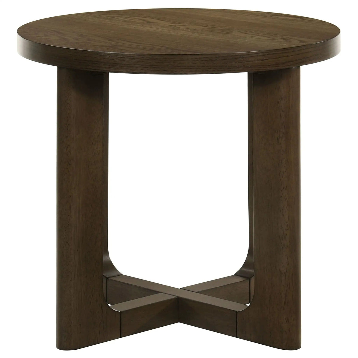Kessler 2-piece Round Sculptural Wood Coffee Table Set | 2-Piece Set | Rubberwood & Engineered Wood | Brown
