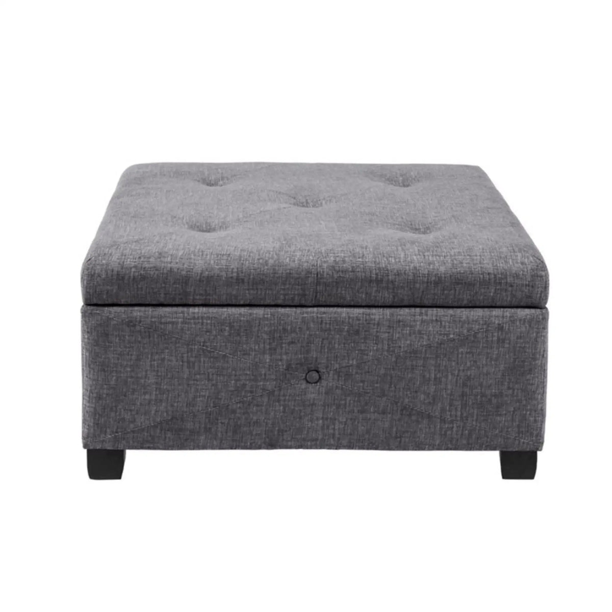 Aspen Storage Ottoman | Soft Close Lid | Button Tufted Fabric | 29.5 Inch Width