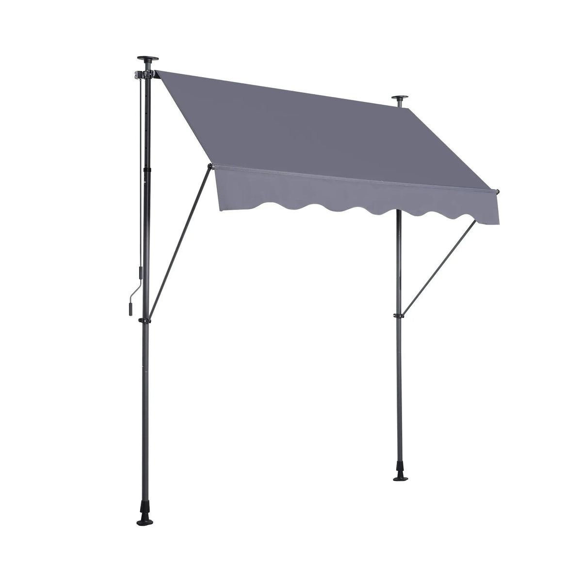 Manual Retractable Patio Awning | Waterproof UV Shield | Rustproof Steel Frame