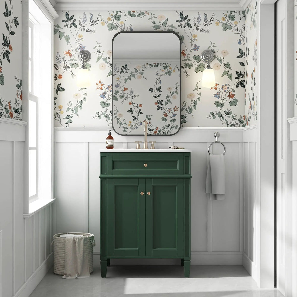 24 Inch Bathroom Vanity | 2 Doors | Tip Out Drawer | Soft Closing Hinges
