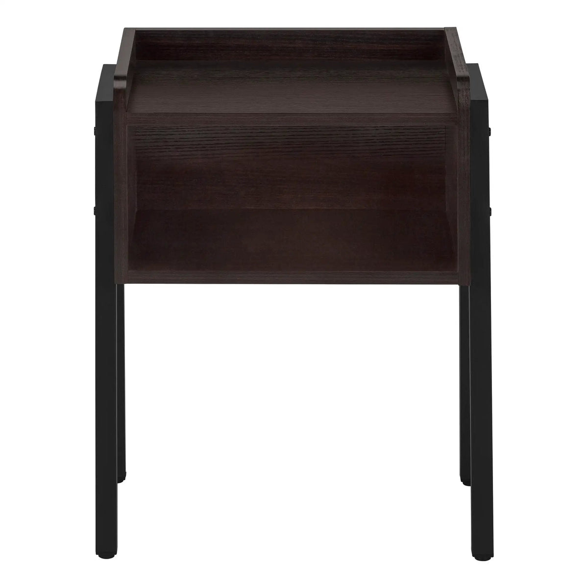 2-Tier Accent Side Table | Rectangular Top | Storage Cubby | Contemporary Design