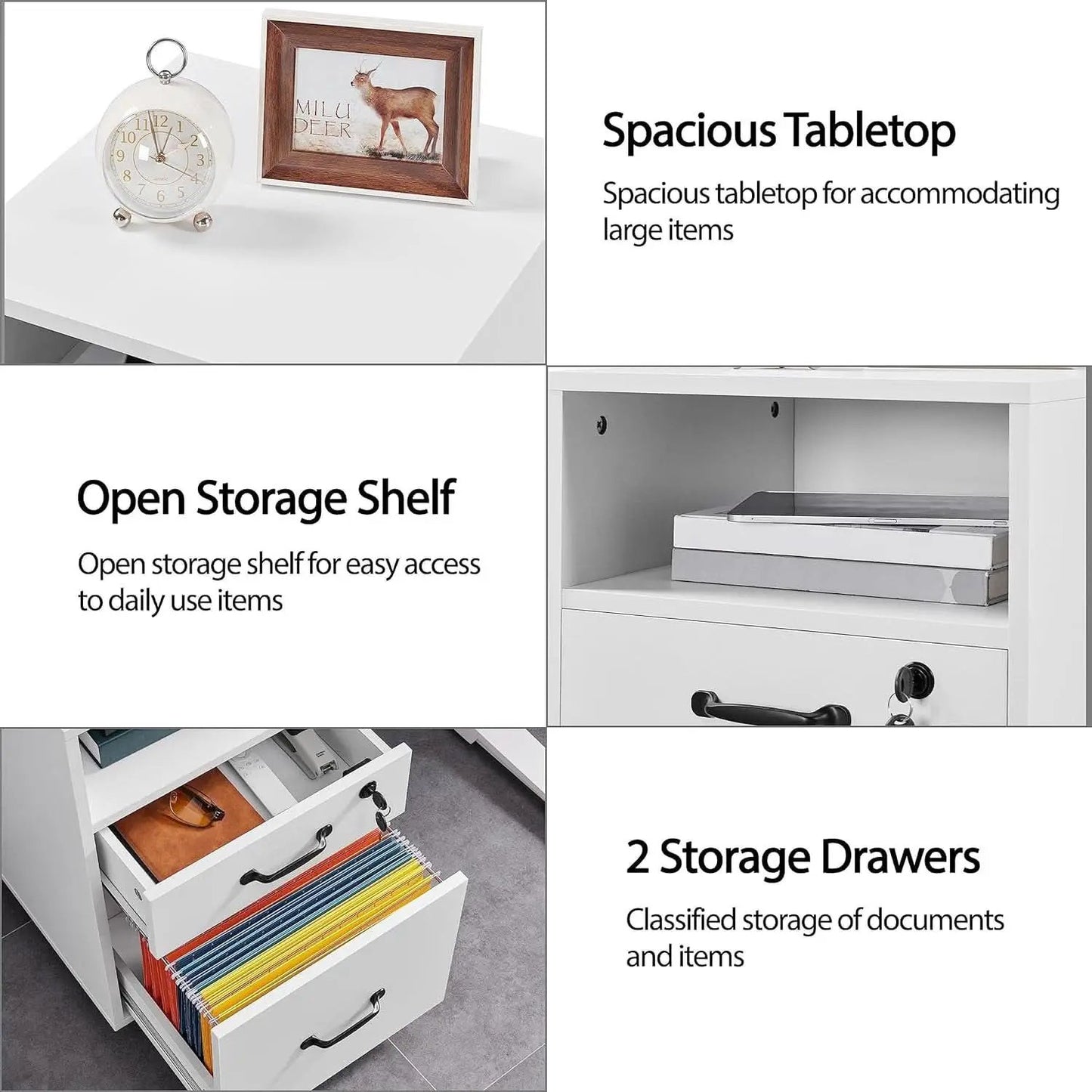 White Vertical File Cabinet With Locking Top Drawer from PriceLows™