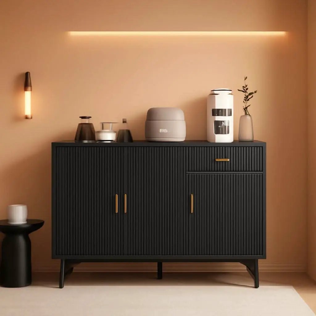 Black 47In Sideboard Cabinet For Dining Room Storage from PriceLows™