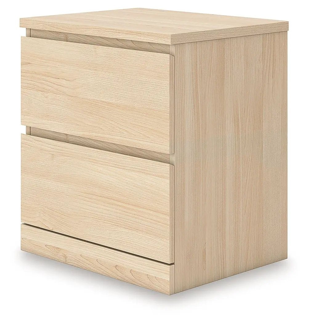 Onita Two Drawer Nightstand | Minimal Design | Hardware-Less Look | Relaxed Finish