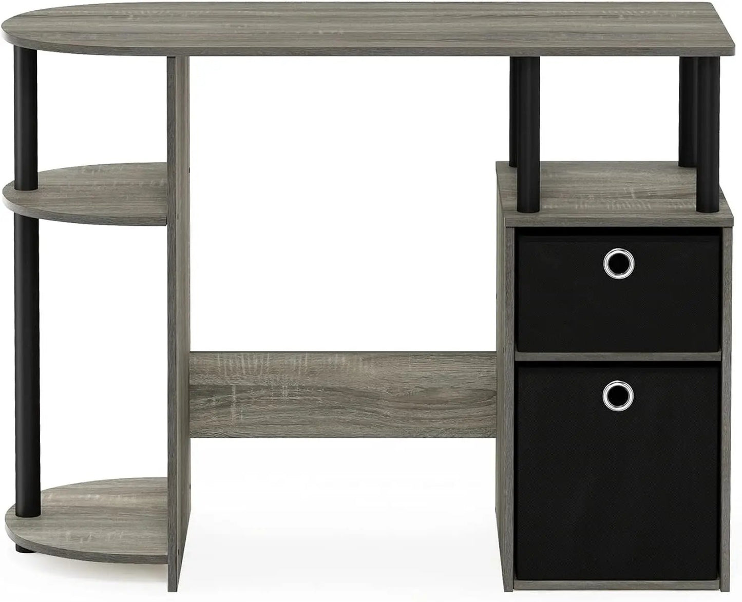 Jaya Simplistic Computer Desk CPU Shelf Oak Grey Black from PriceLows™