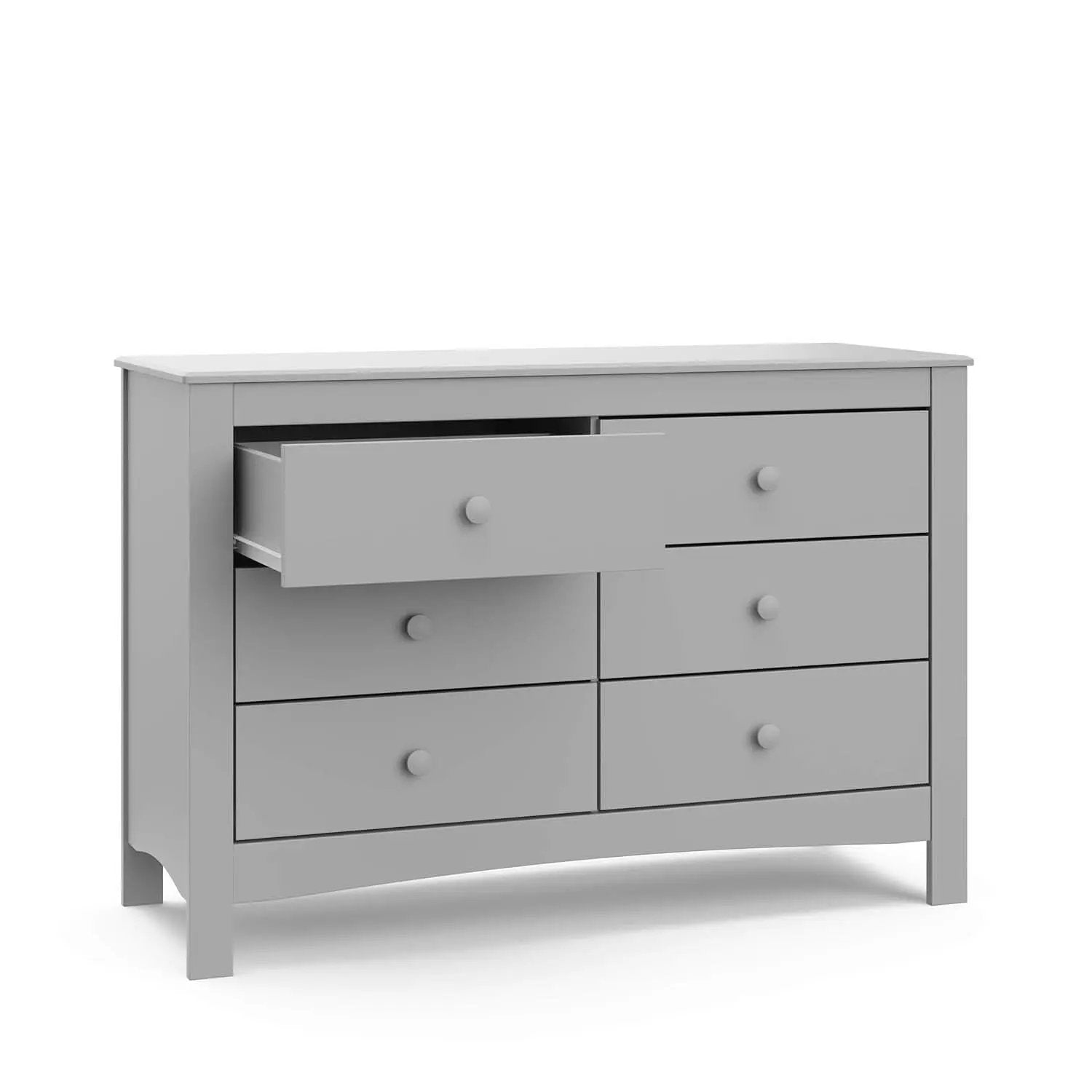 Pebble Gray 6 Drawer Double Dresser For Nursery And Kids from PriceLows™
