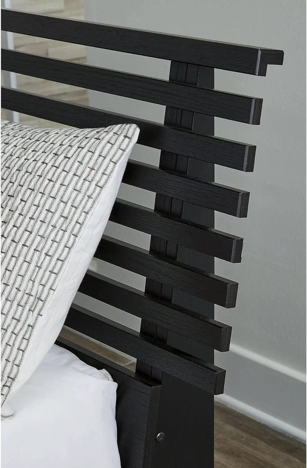 Modern Black Queen Slat Headboard Stylish Bedroom Design from PriceLows™