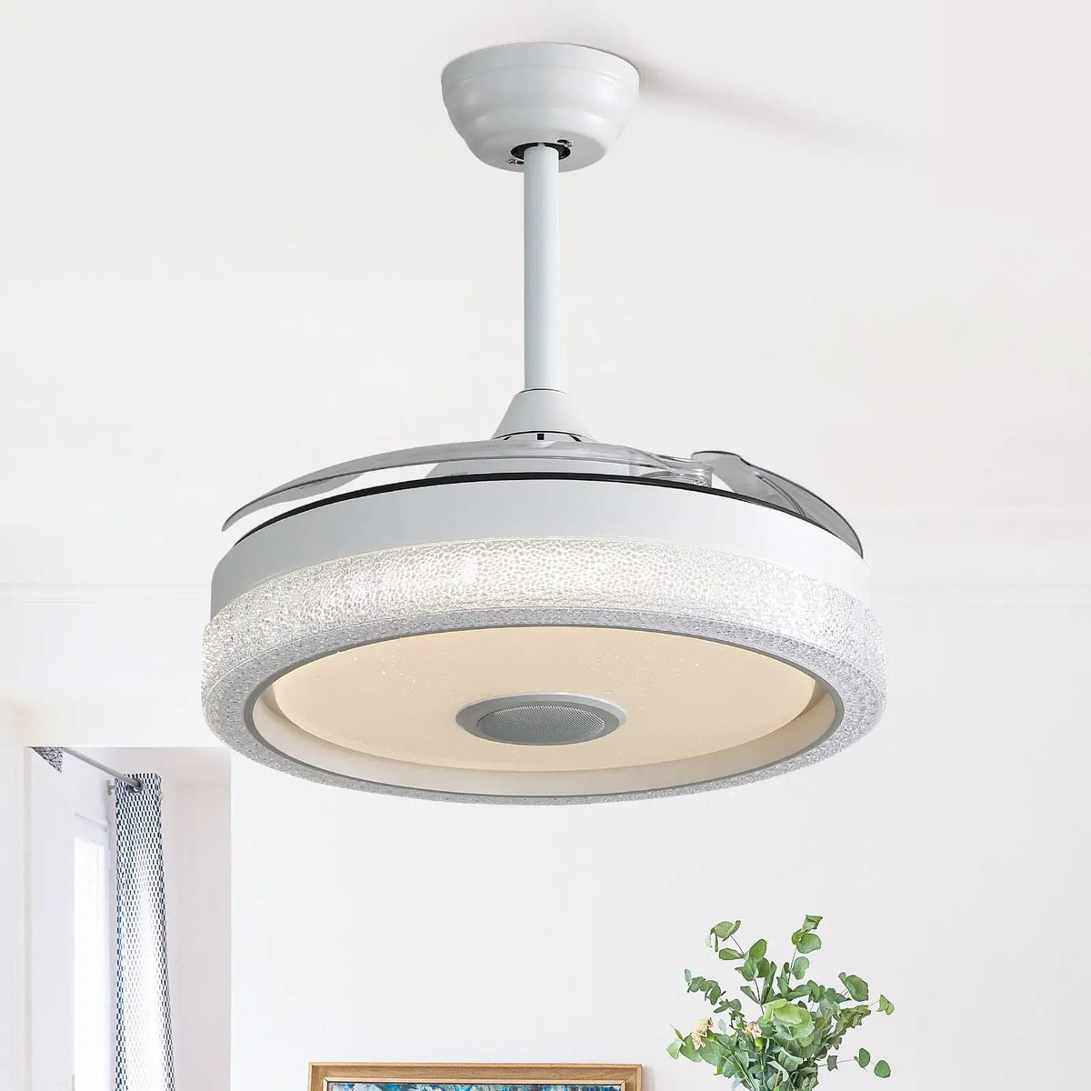 Invisible Ceiling Fan | Remote Control | 36W Rgb Lighting | White