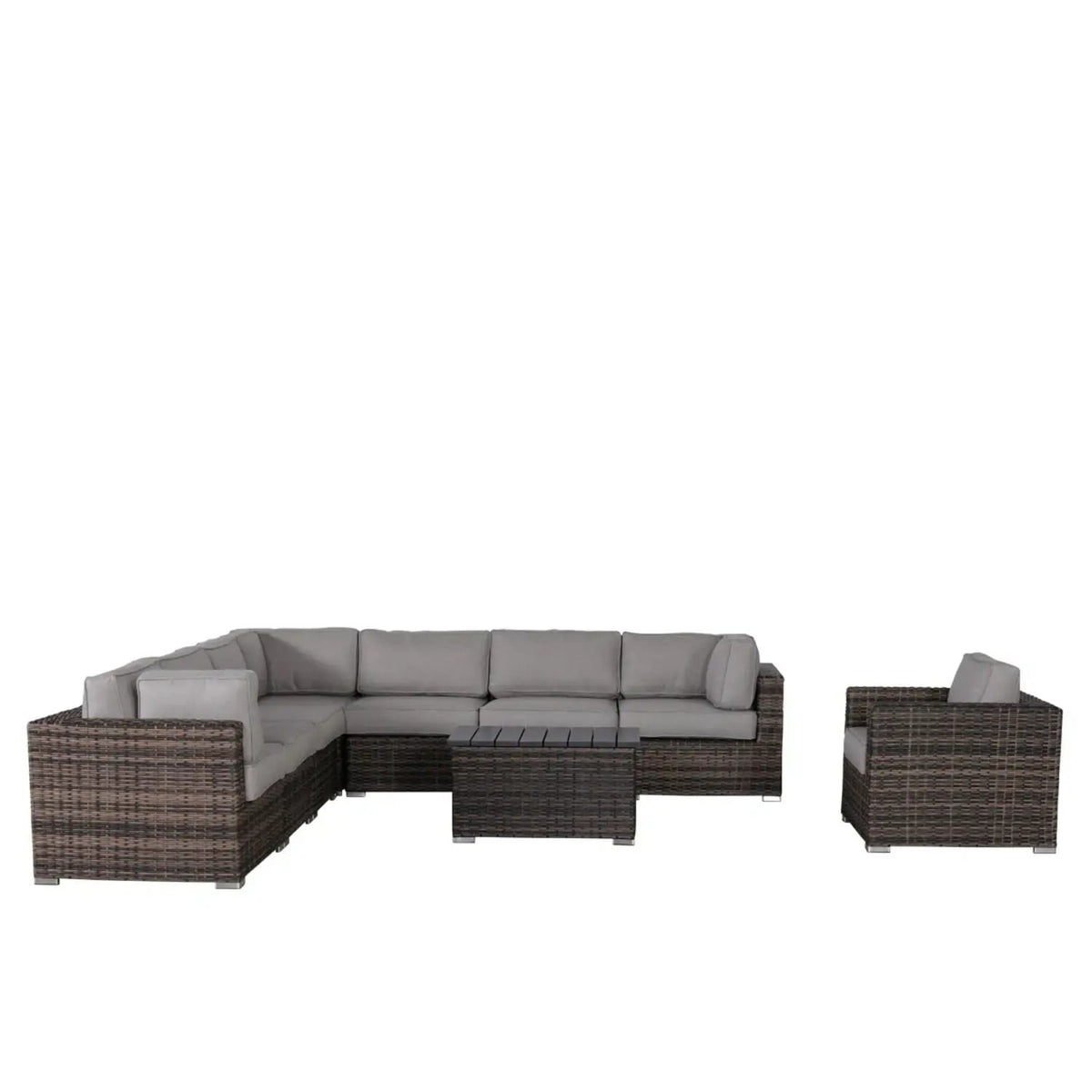Outdoor Sectional Set | Handcrafted Wicker | Ultra-Soft Cushions | Entertainment Seating