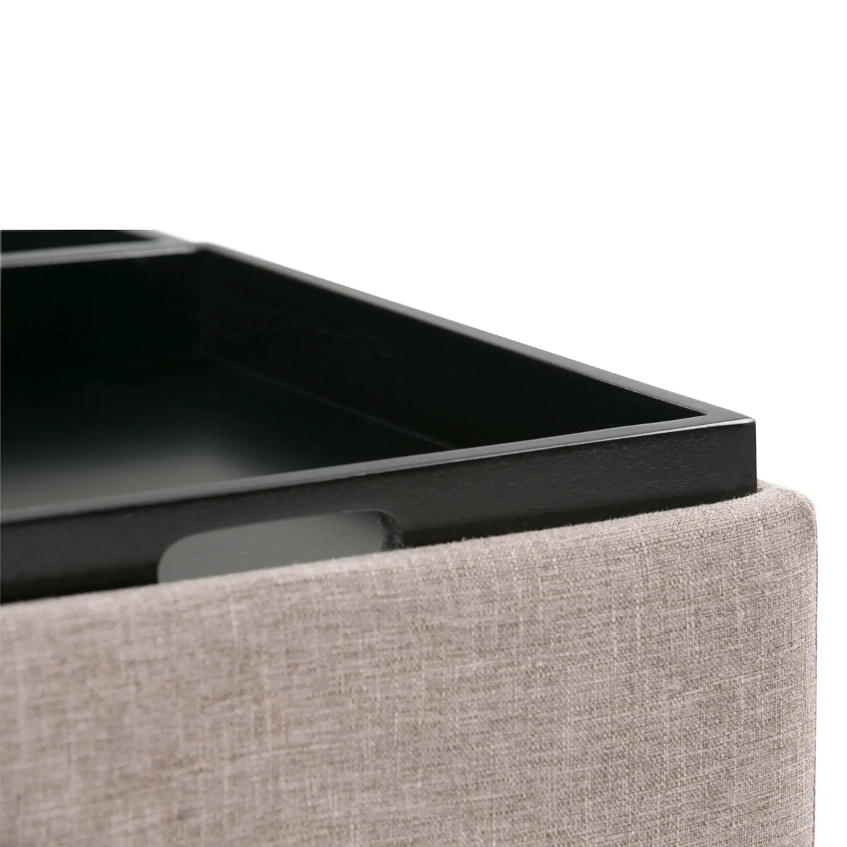 Avalon Square Storage Ottoman | Coffee Table Design | Four Flip Over Serving Trays | 35 Inch Width
