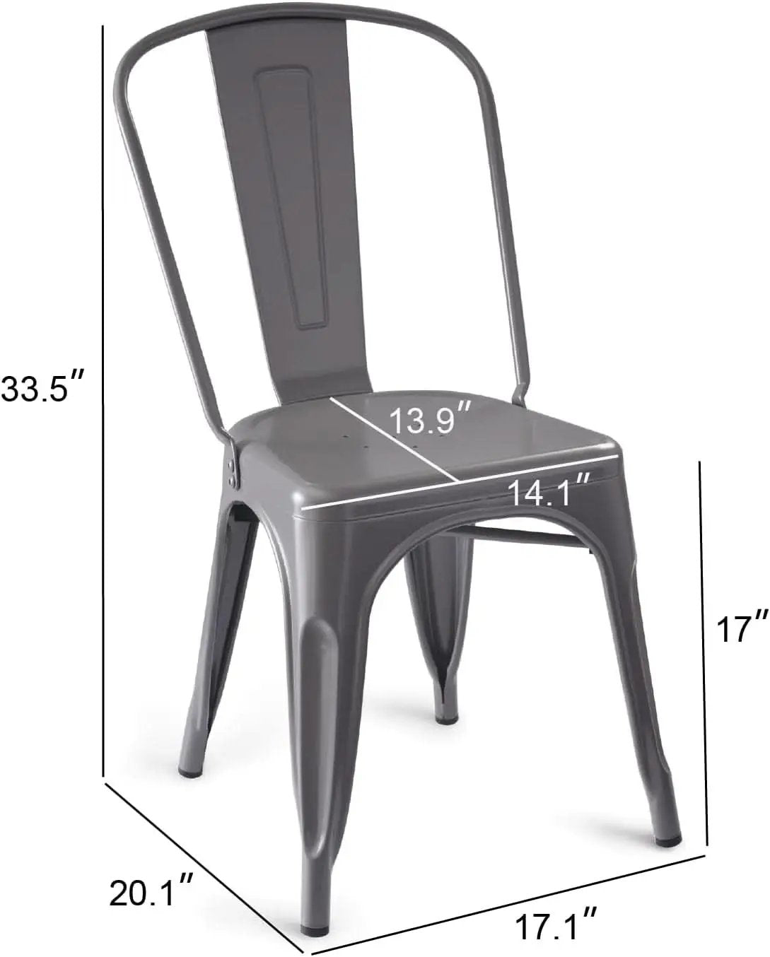 Dark Grey Metal Dining Chairs Set Of Four Durable X Bar Design from PriceLows™