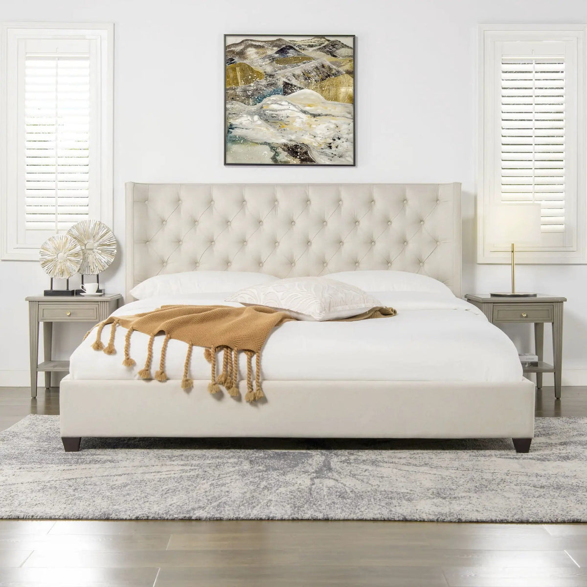 Manhattan Shelter King Platform Bed Frame | 81 x 85 x 51.5 in | Bedroom Furniture | Bedroom