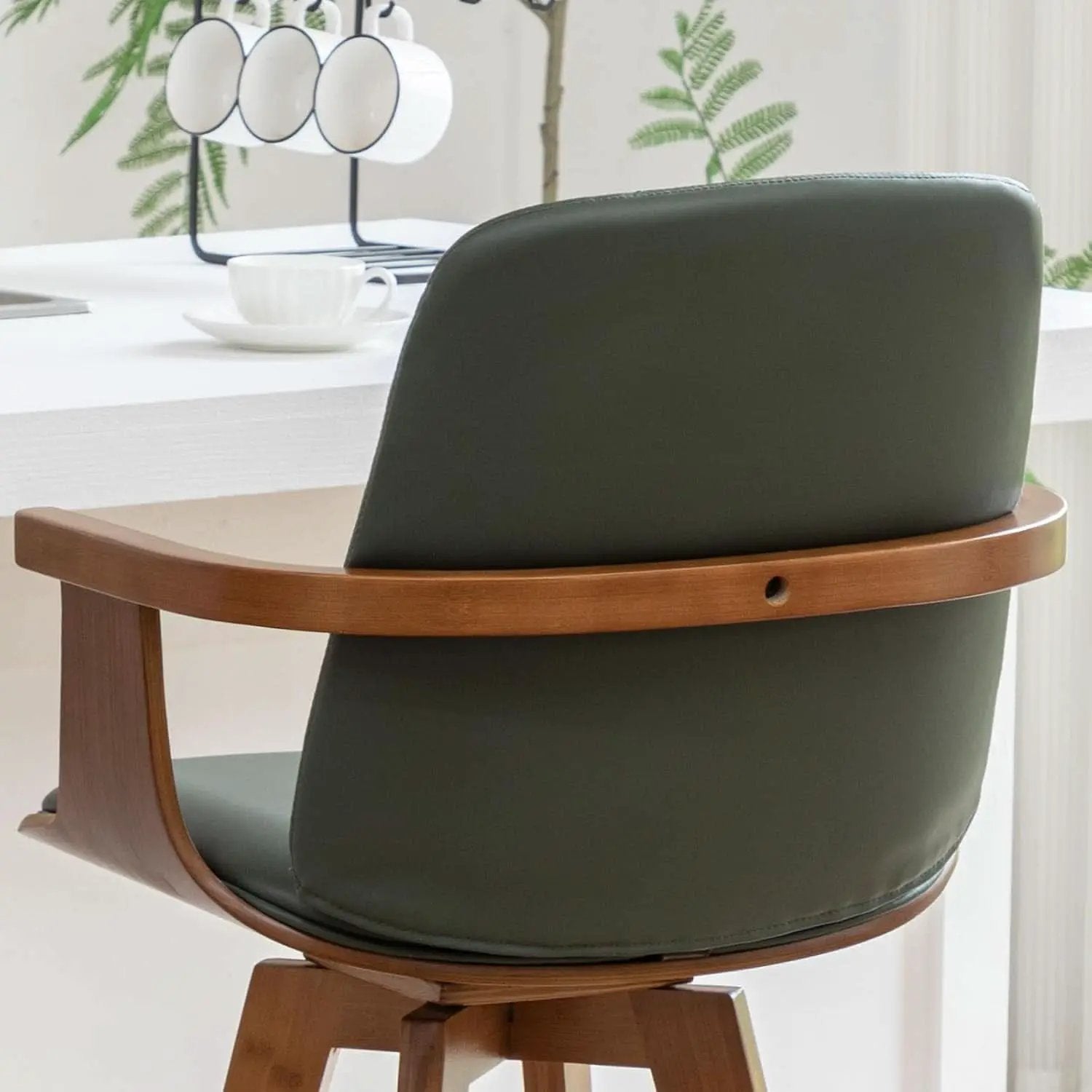 Set Of 2 Green Swivel Bar Height Stools For Kitchen Island from PriceLows™
