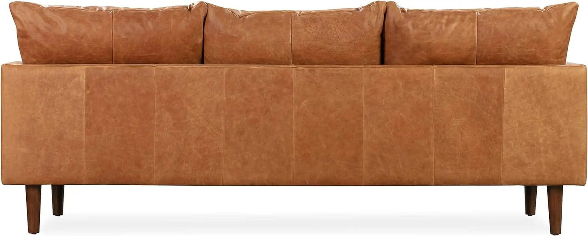 Girona 88 Inch Leather Sofa Cognac Tan With Tufted Back from PriceLows™