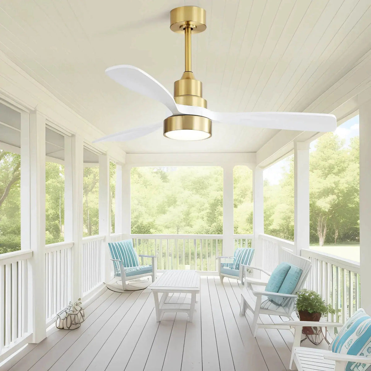Indoor Ceiling Fan | 48 Inch Span | Dimmable LED Light | 6 Speed Remote Reversible Blades