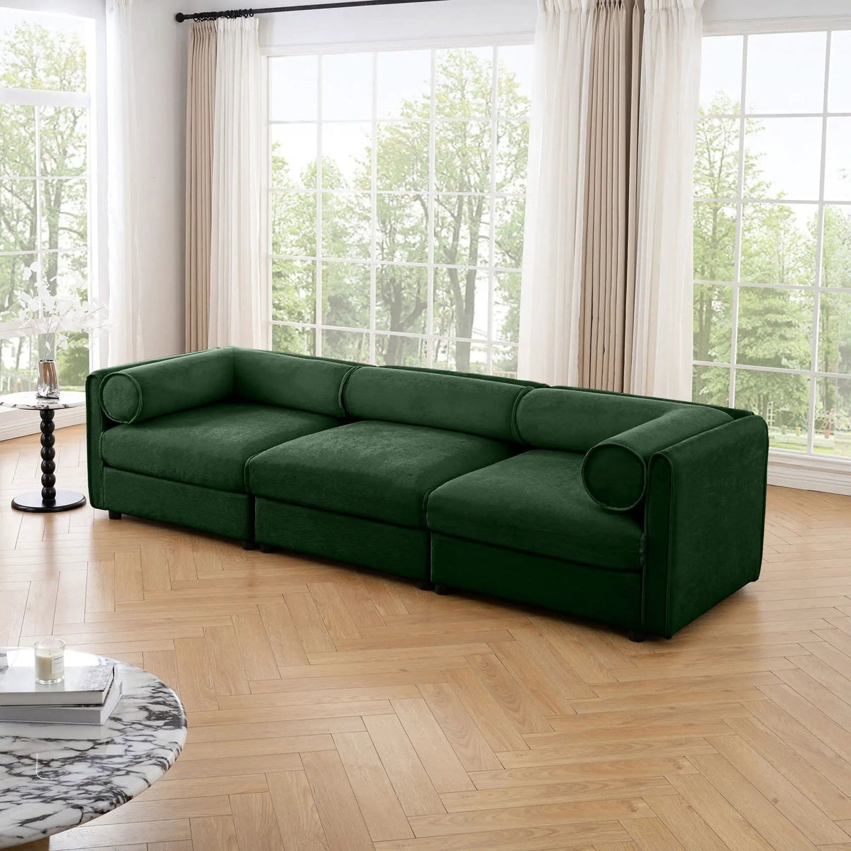 Stylish Sofa With Storage Seat And Cylindrical Backrest | Stationary Sofa | Living Room Furniture | Living Room