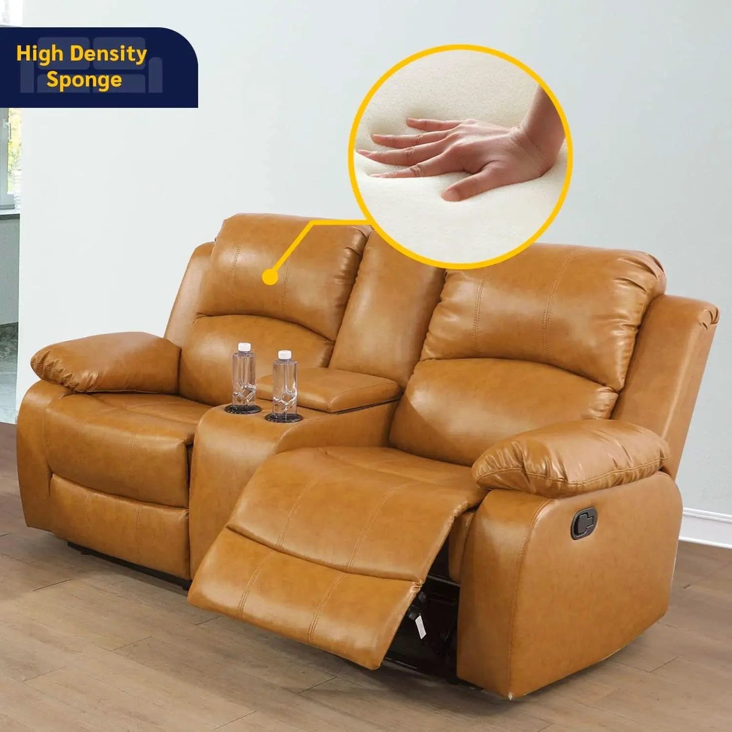 Alpine Ginger Living Room Recliner Set 2 Piece Love Seat from PriceLows™