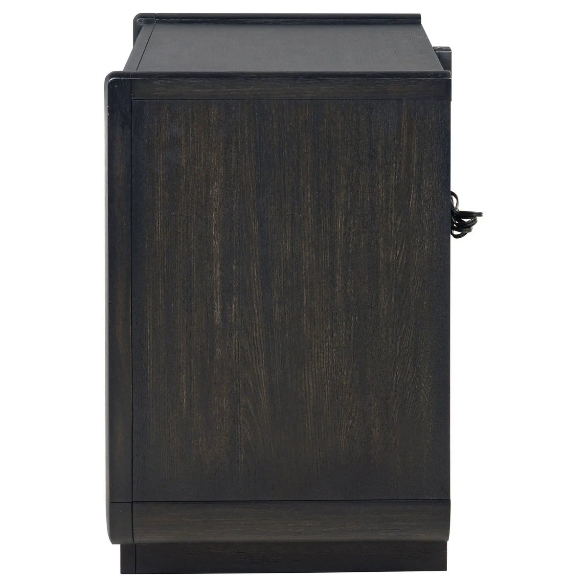 Leandro 2-drawer LED Nightstand with USB Burnished Nightstands w/ Charging Station | 28 x 17 x 26.5 in | 2-Drawer | Black