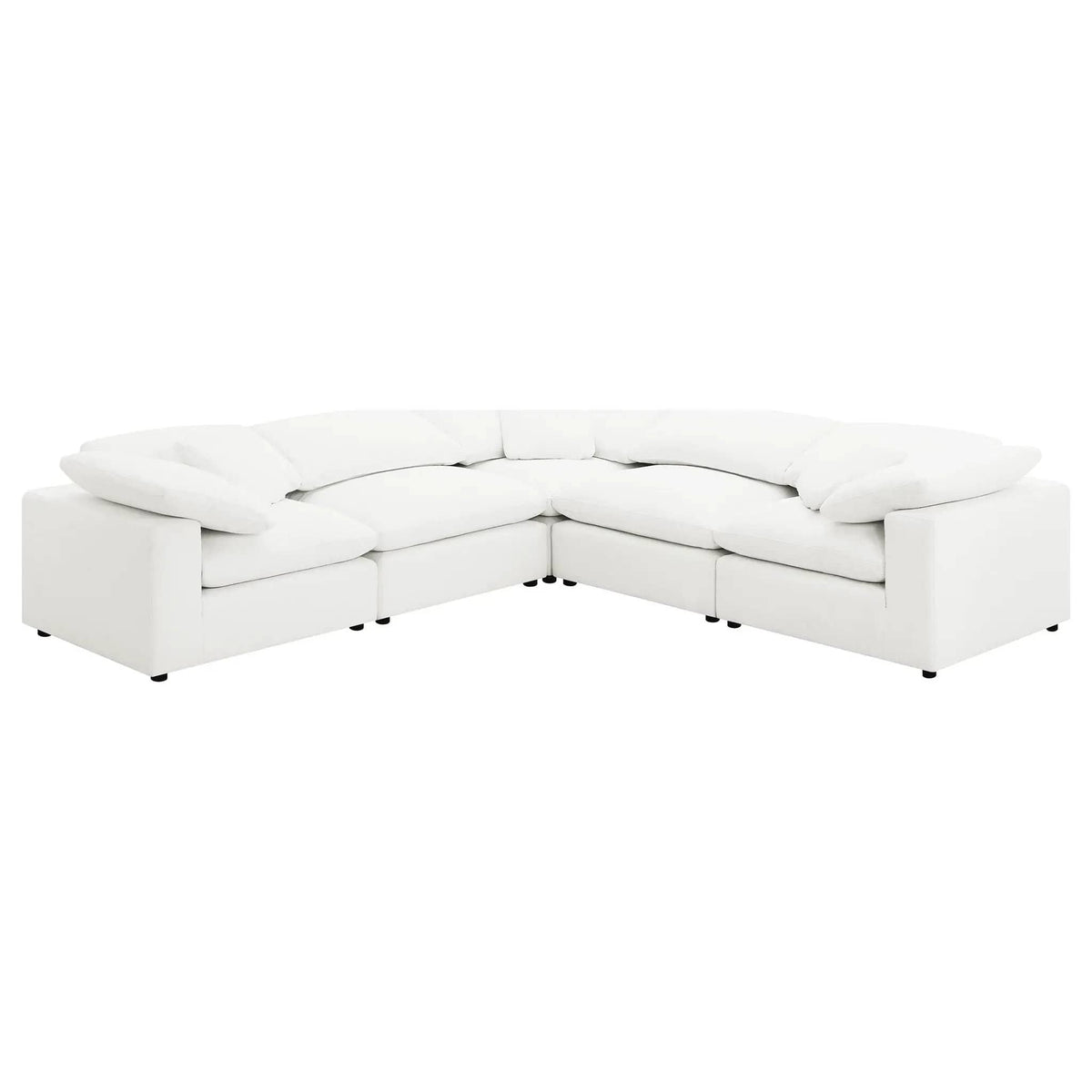 Raleigh 5-piece Boucle Upholstered Modular Sectional | 5-Piece Set | Boucle & Fabric | Ivory