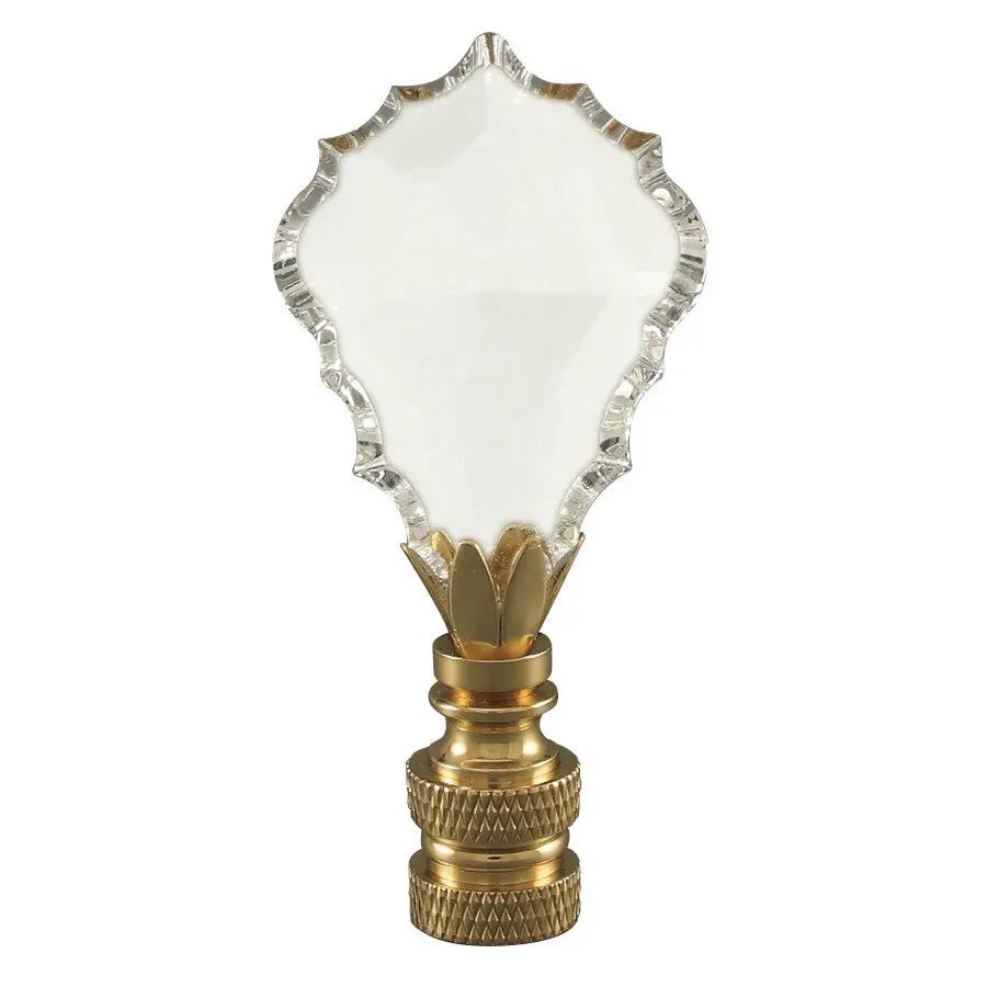 Lamp Finial | Crystal Gothic Cross | Brass Base | 2.75 Inches