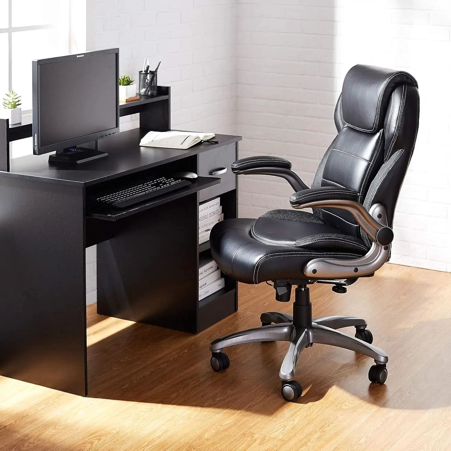 Ergonomic High Back Office Chair Black With Lumbar Support from PriceLows™