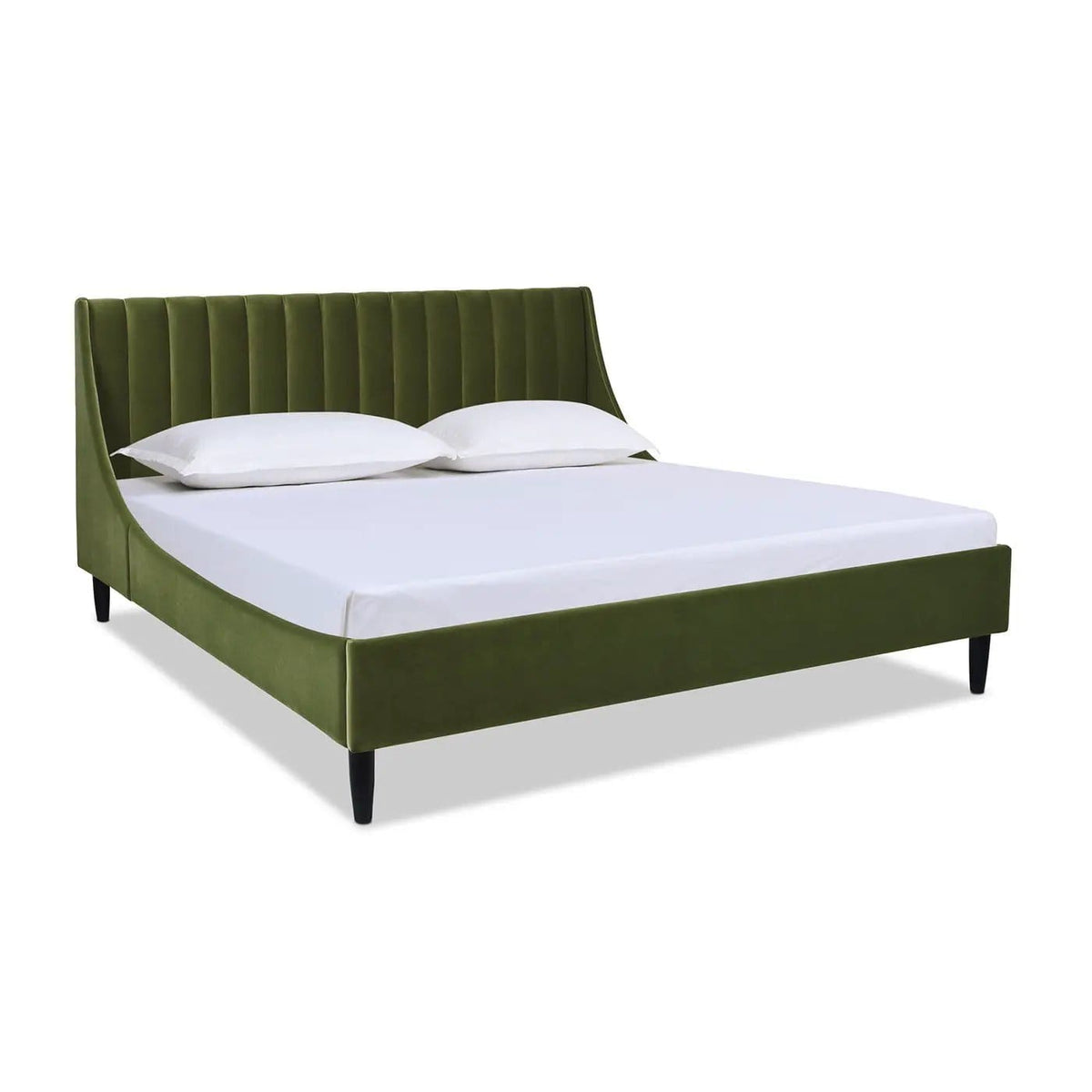 Aspen Vertical Tufted Modern Headboard Platform Bed Set | 8 Pieces | Fabric & Plywood | Bedroom
