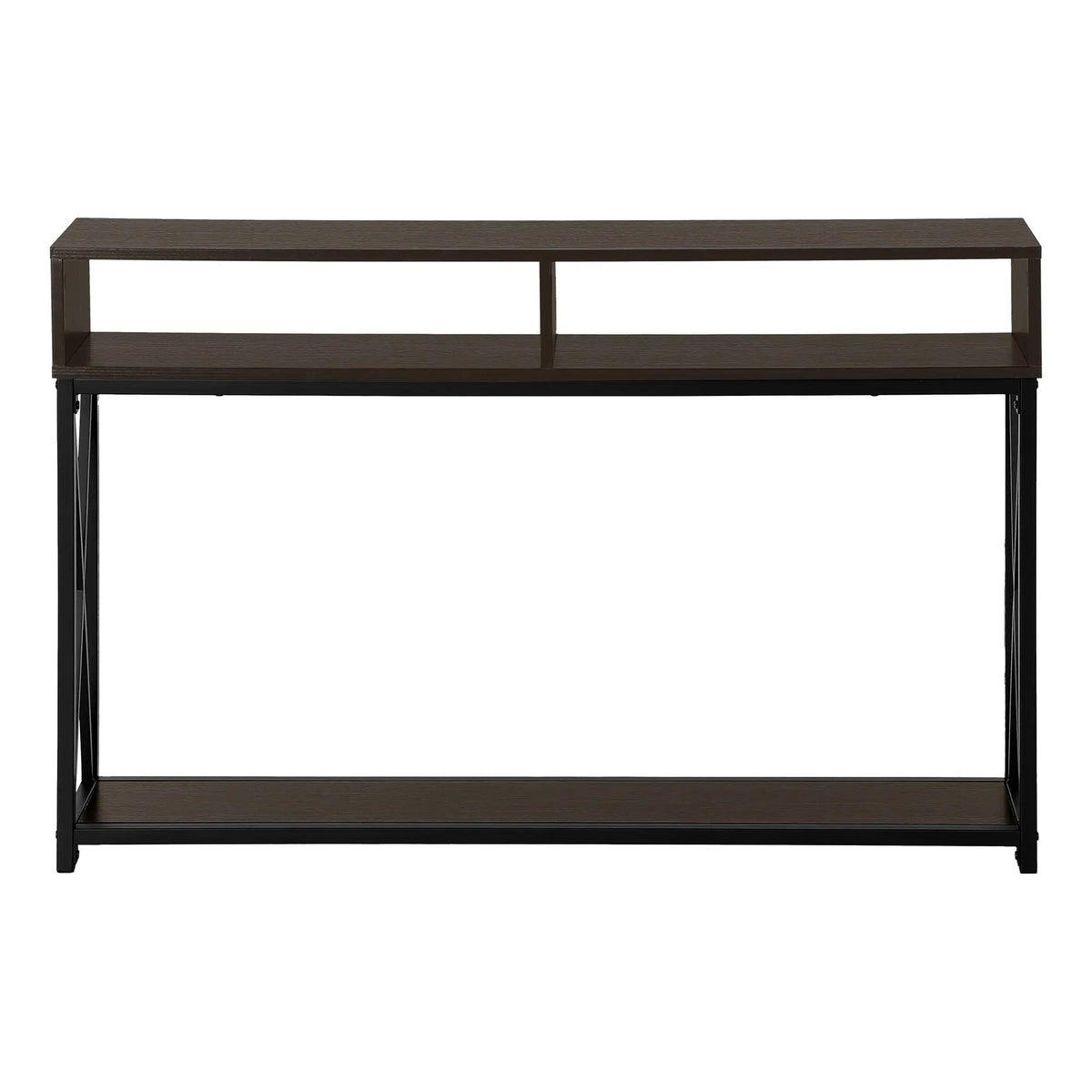 Wood-Look Entryway Console Table | 47.25 Inch Width | Metal X-Frame | Contemporary Design