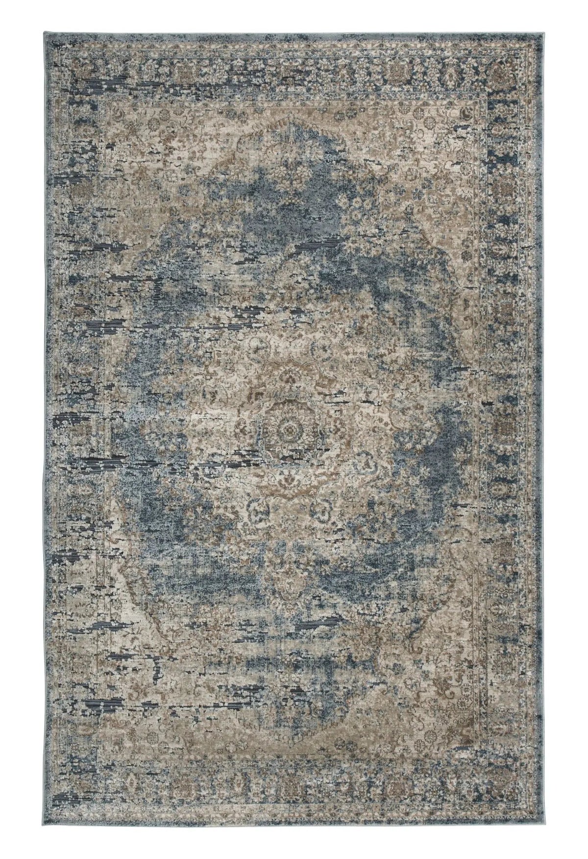 Area Rug | Faded Medallion | Soft Pile | 5x7 8x10