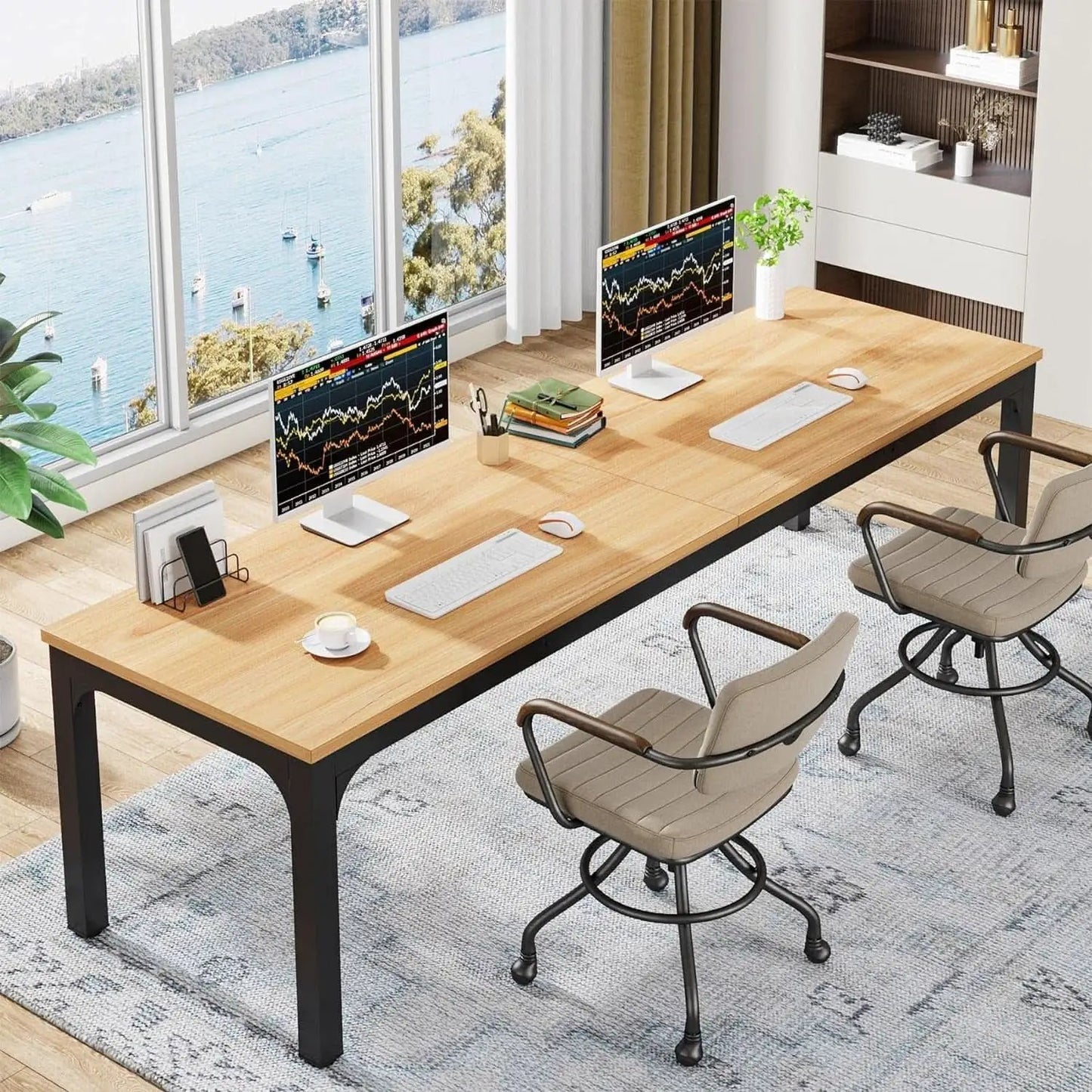 78.7 Inch Extra Long Dual Workstation Desk For Two from PriceLows™