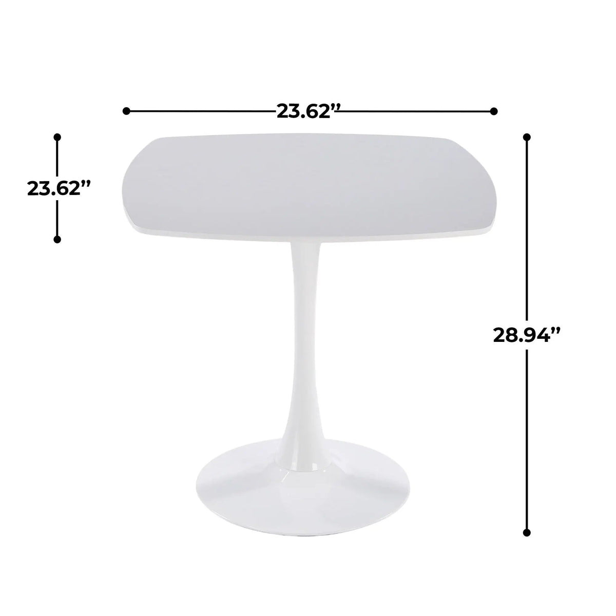 Modern Dining Table | 42 Inch Square | Pedestal Base | Contemporary Design