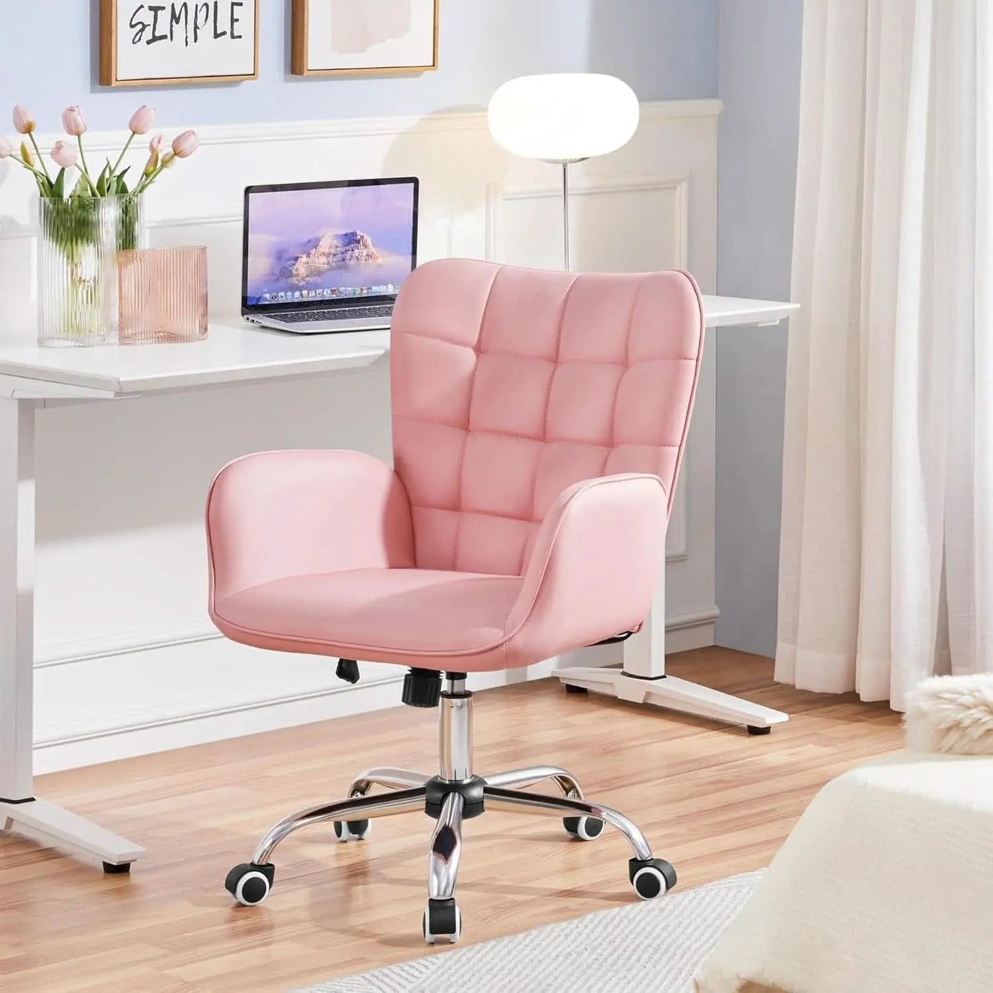 Pink Ergonomic Office Chair With Adjustable Height from PriceLows™