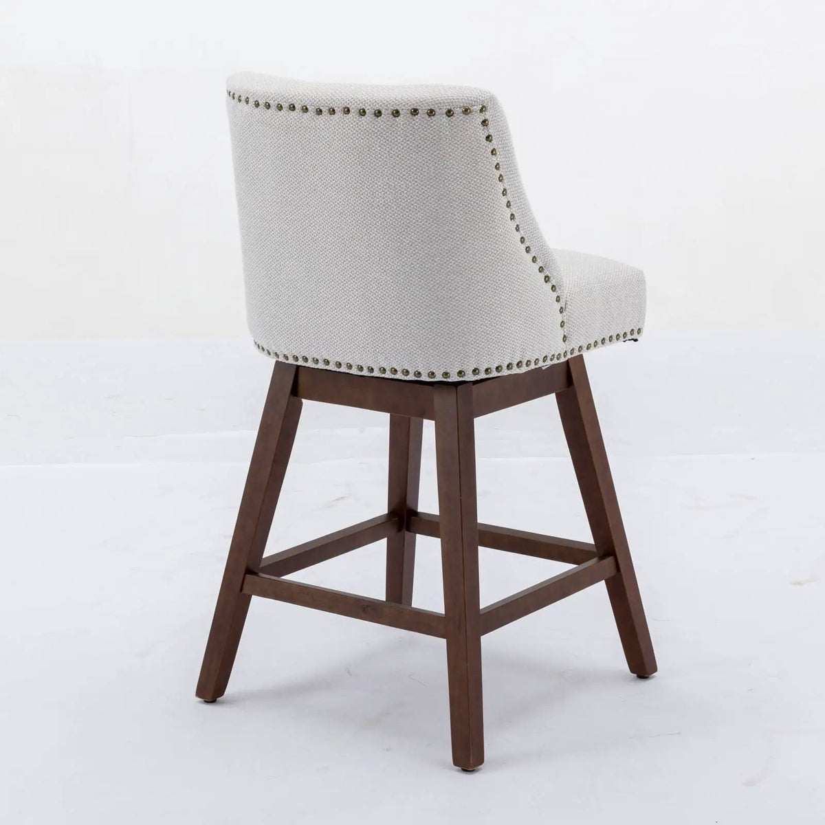 Counter Height Barstools | 26 Inch Seat | Fabric Upholstery | Set Of Two