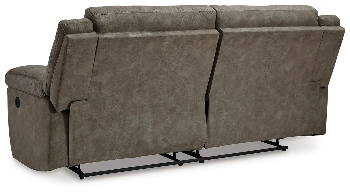 Laresview 2 Seat Reclining Sofa | 92 x 42 x 43 in | Faux Leather & Metal | Fossil