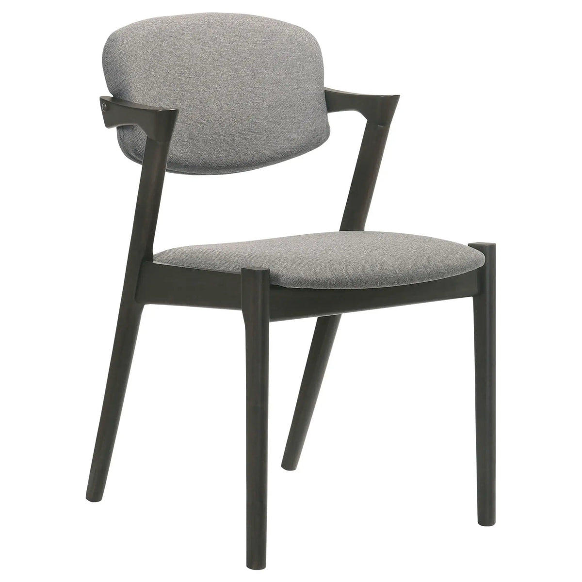 Stevie Padded Wood Dining Arm Chair Black (Set of 2) | 20.25 x 22.75 x 30 in | Fabric & Wood | Dining Room