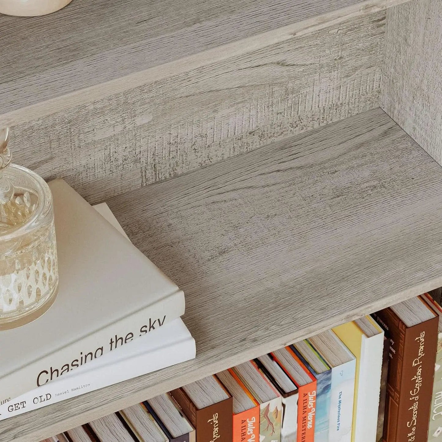 Industrial 70 Inch Tall Bookcase With Doors 6 Shelf Storage from PriceLows™