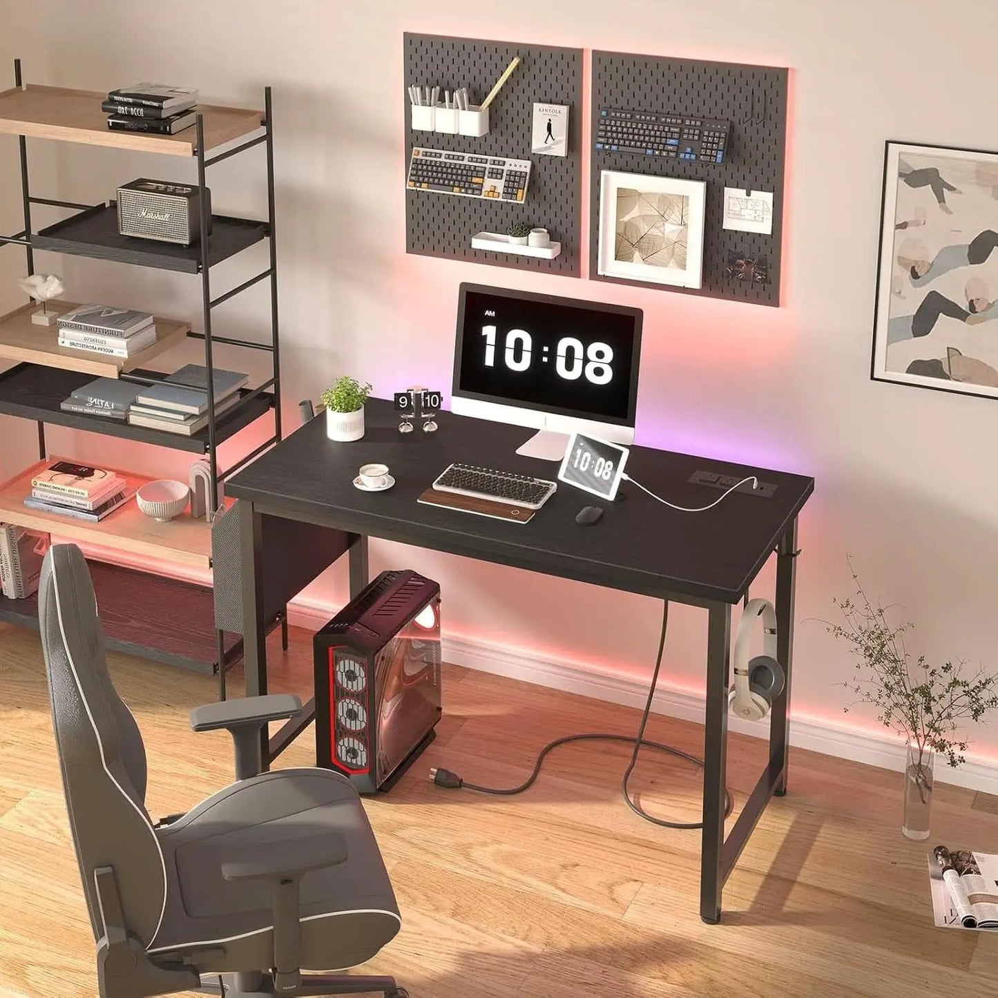 39 Inch Computer Desk With Built In Power Outlet And USB Charging Ports from PriceLows™