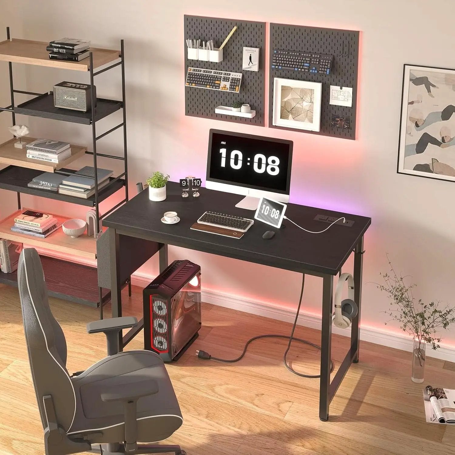 39 Inch Computer Desk With Built In Power Outlet And USB Charging Ports from PriceLows™