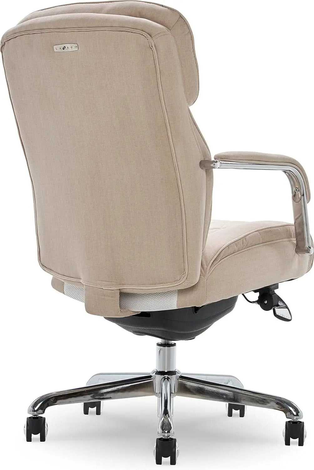 Quilted Leather Executive Office Chair With Lumbar Support Cream from PriceLows™