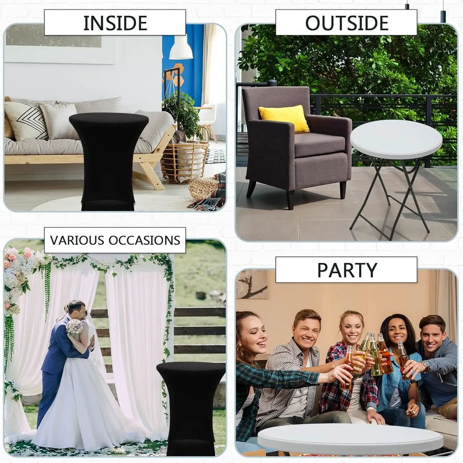 32 Inch Bar Height Folding Cocktail Tables Removable Legs from PriceLows™