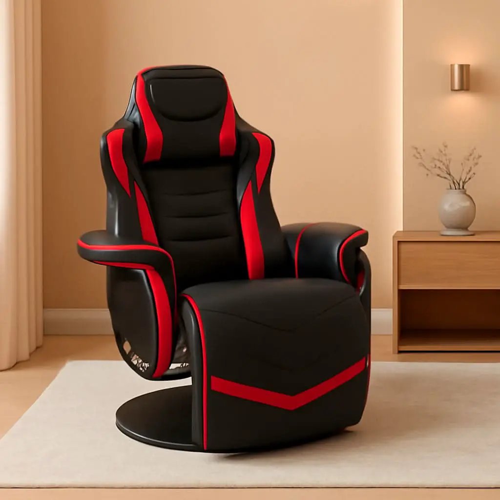900 Gaming Recliner Red With Adjustable Leg Rest Cupholder from PriceLows™