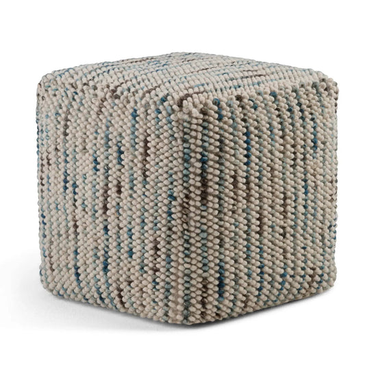 Zoey Handcrafted Woven Cube Pouf | 18 x 18 x 18 in | Living Room Furniture | Living Room