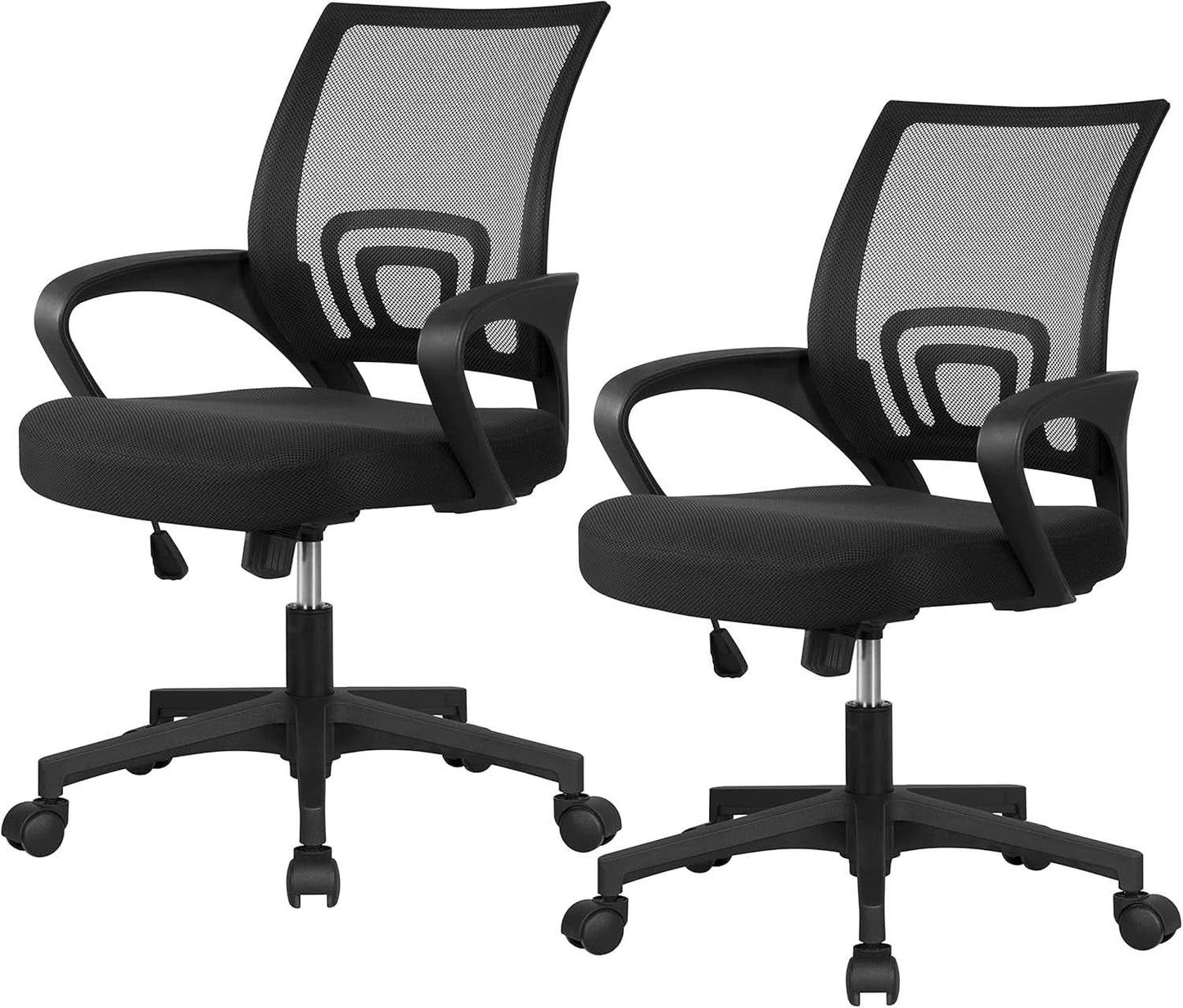 White 44 Inch Desk And Black Mesh Chair Set With Adjustable from PriceLows™