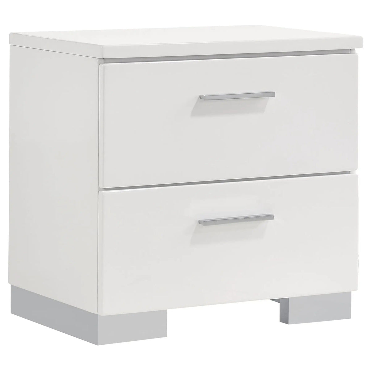 Felicity 4-piece Twin Bedroom Set White High Gloss | 4-Piece Set | Faux Leather | Bedroom