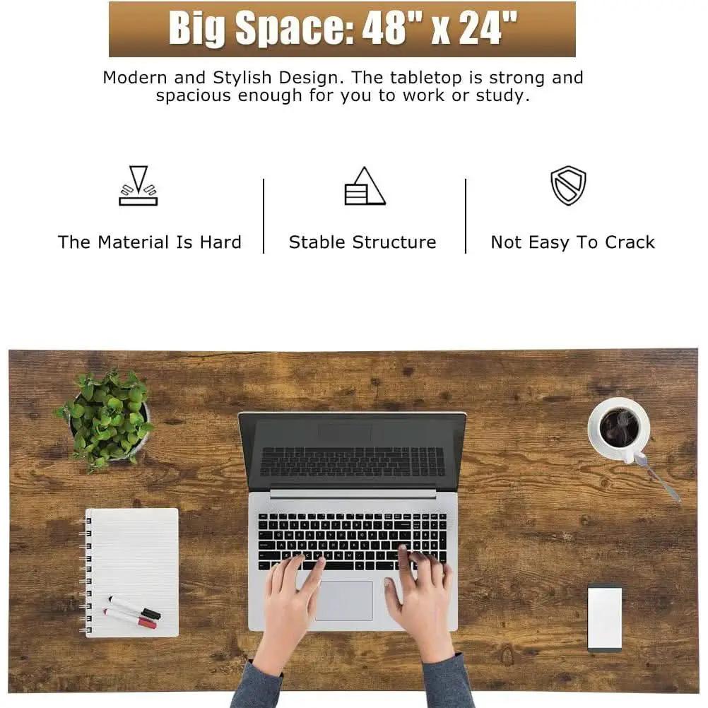 48 Inch Modern Black Computer Desk For Small Spaces from PriceLows™